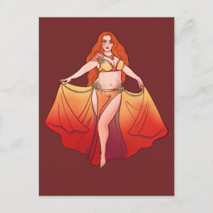 Postal Arte de la Diosa del Zodiaco Aries Bailarina de vi