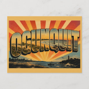Postal Arte de la duna de la playa de arena de Ogunquit M