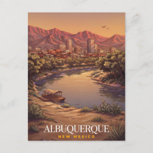 Postal Arte de la Escenica Silueta de Albuquerque Nuevo M