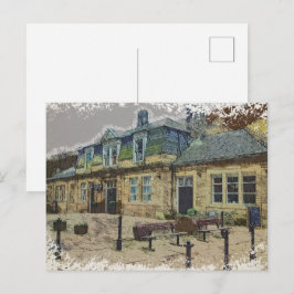 Postal Arte de la Estación de Ferrocarril de Hebden Bridg
