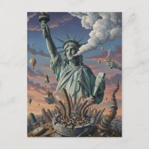 Postal arte de la Estatua de la Libertad