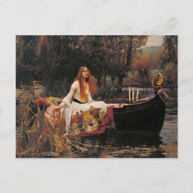 Postal Arte de la Lady of Shalott Waterhouse (Anverso)