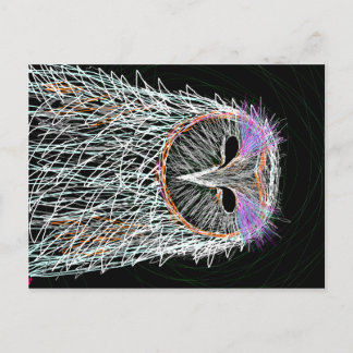 Postal arte de la línea de búho de barn