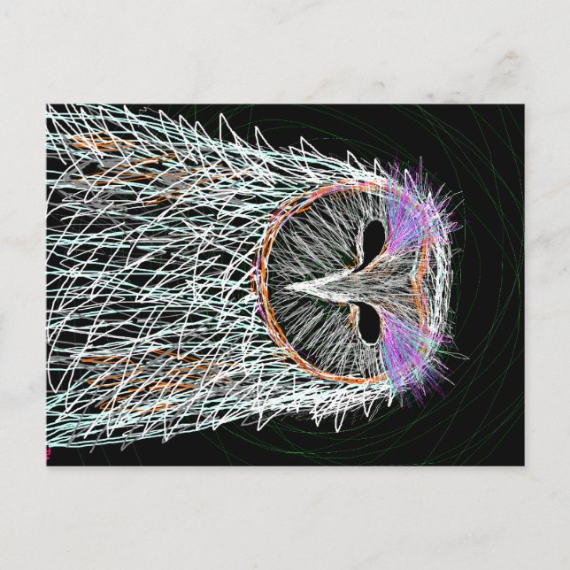 Postal arte de la línea de búho de barn (Anverso)