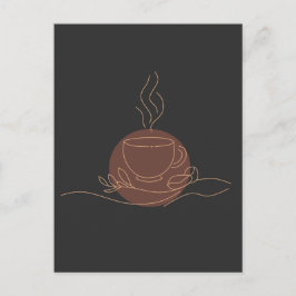 Postal Arte de la línea de café minimalista - amante del