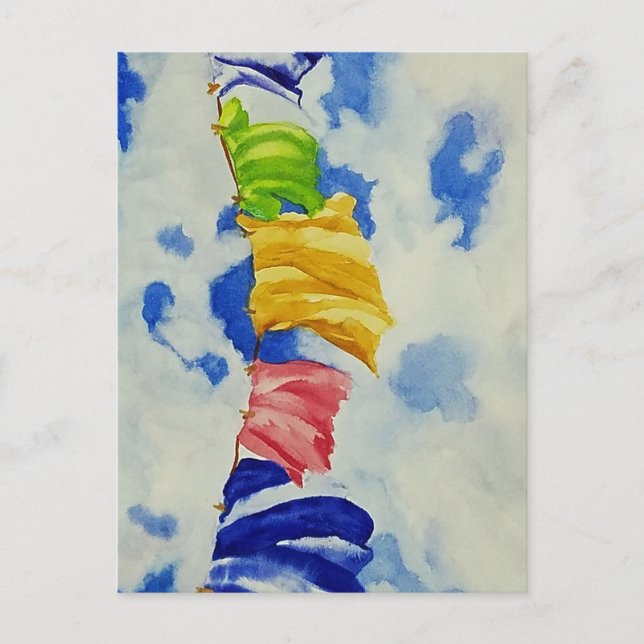 Postal Arte de la línea de la ropa (Anverso)