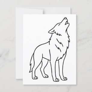Postal Arte de la línea de lobo minimalista - Cómo conjur