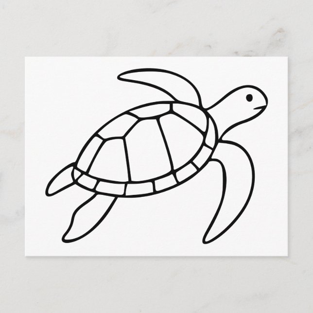 Postal Arte de la línea de tortugas marinas - Animal mari (Anverso)