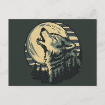Arte de la Luna del Lobo Aullador Turquesa
