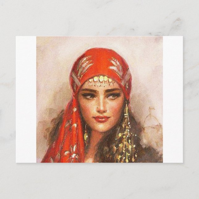 Postal arte de la mujer (Anverso)