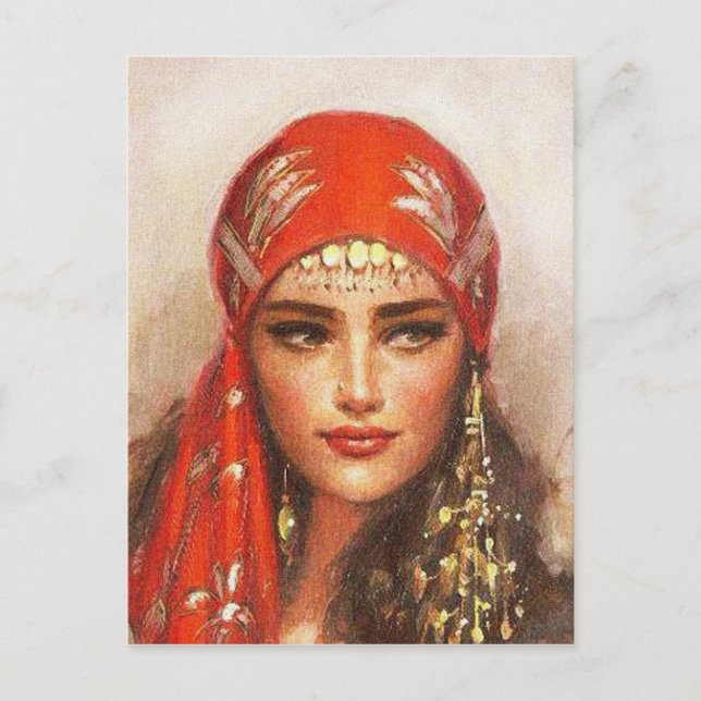 Postal arte de la mujer (Anverso)