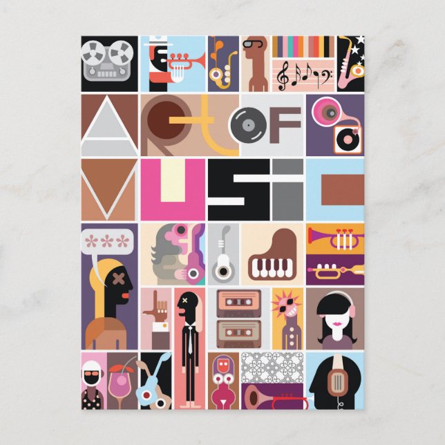 Postal Arte de la música (Anverso)