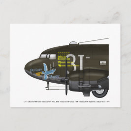 Postal Arte de la nariz del Skytrain C-47 de la USAAF