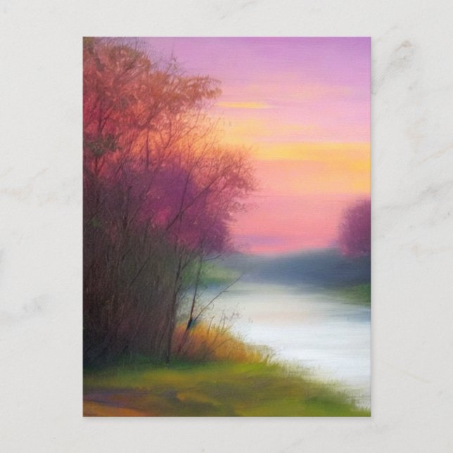 Postal Arte de la naturaleza: Abajo junto al río  (Anverso)