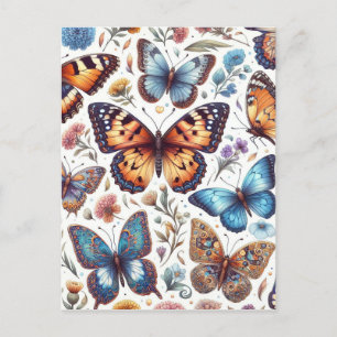Postal arte de la naturaleza del patrón de flores de mari