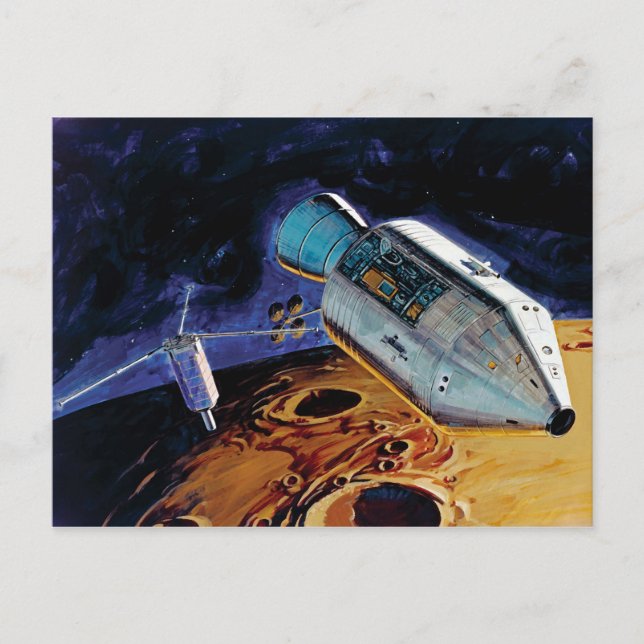 Postal Arte de la órbita lunar del subsatélite Apollo 15  (Anverso)