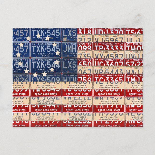 Postal Arte de la placa de matrícula de la bandera de épo (Anverso)