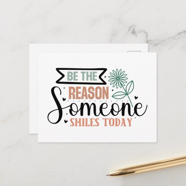 Postal arte de la razón de la sonrisa inspiradora (Anverso/Reverso In Situ)