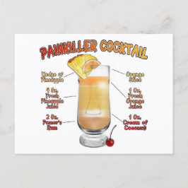 Postal Arte de la receta de cócteles de PAINKILLER