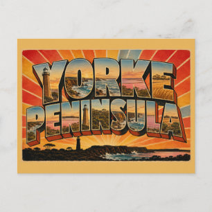 Postal Arte de la región costera de la península de Yorke