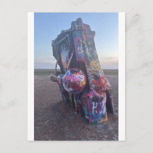 Postal Arte de la ruta 66 de Texas con grafitis