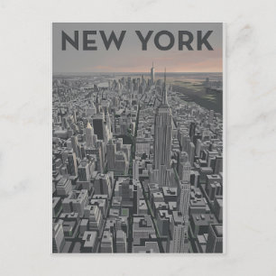 Postal Arte de la silueta minimalista de la ciudad de Nue
