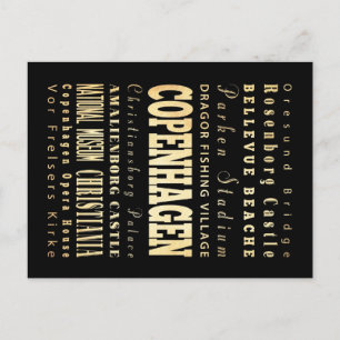 Postal Arte de la tipografía de Copenhague