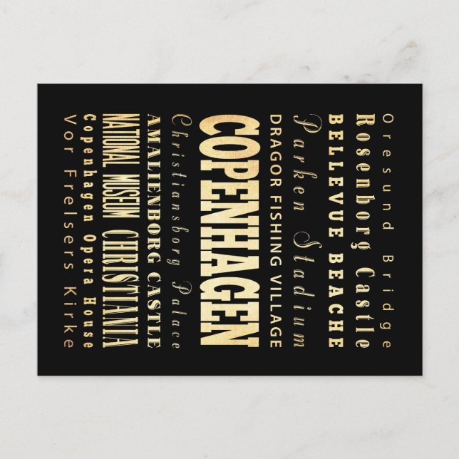 Postal Arte de la tipografía de Copenhague (Anverso)