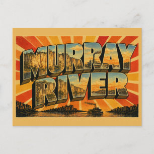 Postal Arte de la vía fluvial del Murray River en el Outb
