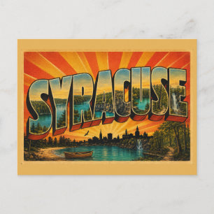 Postal Arte de Lagos Glaciares de Syracuse Nueva York de 