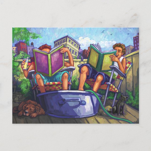Postal Arte de lectura en verano (Anverso)