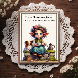 Postal Arte de libro de cuentos con sentimiento cotidiano