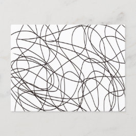 Postal Arte de línea blanca y negra