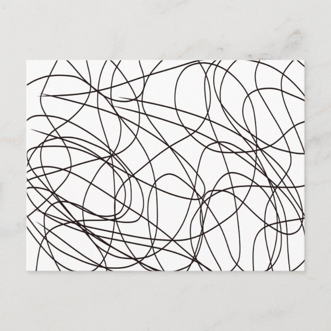 Postal Arte de línea blanca y negra (Anverso)