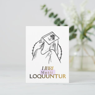 Postal Arte de línea de cita latina de Dark Academia
