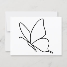 Postal Arte de línea de mariposa - Ilustracion de insecto