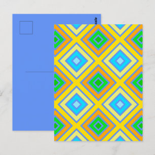 Postal Arte de Línea en Ángulo de Colores Armónicos de Ce