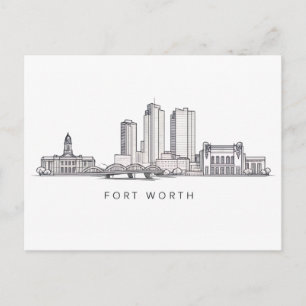 Postal Arte de línea minimalista de la silueta de Fort Wo