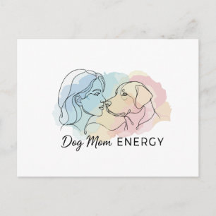 Postal Arte de línea moderna Energía de mamá de perro Acu