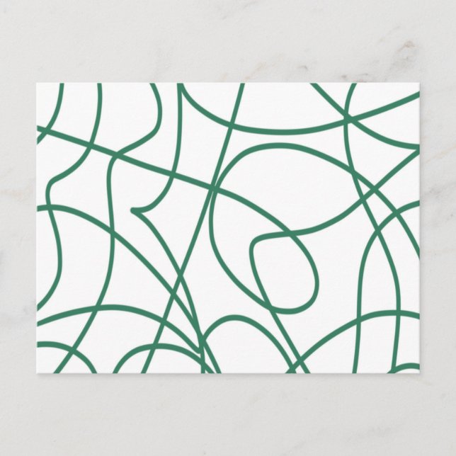 Postal Arte de línea moderna: verde sobre blanco (Anverso)