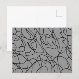 Postal Arte de línea: Negro sobre gris