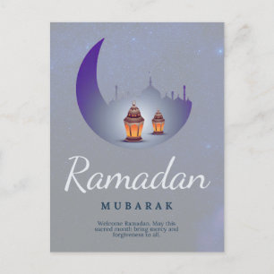 Postal Arte de linterna de luna creciente de Ramadan Muba