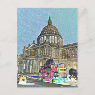 Postal Arte de Londres de la catedral de San Pablo