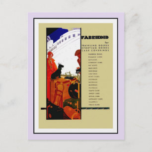 Postal Arte de los años 1920 de cuero estilo Art Deco com
