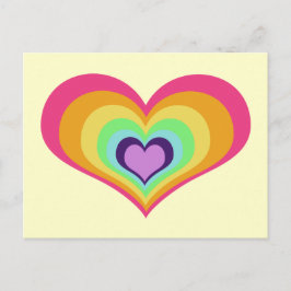 Postal Arte de los corazones arcoiris