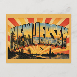 Postal Arte de los humedales de la costa de New Jersey Pi