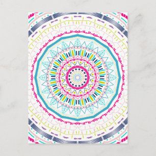 Postal Arte de Mandala Colorido Vibrante