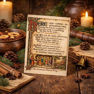 Postal Arte de Manuscrito Iluminado de la Canción Antigua