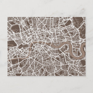 Postal Arte de mapas callejeros de Londres