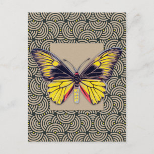 Postal Arte de mariposa vintage